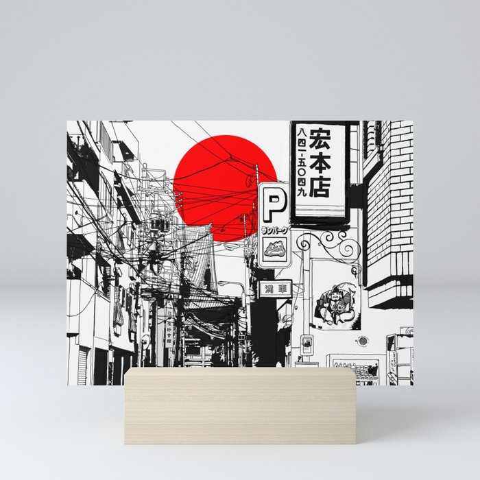 Tokyo street sunrise Mini Art Print