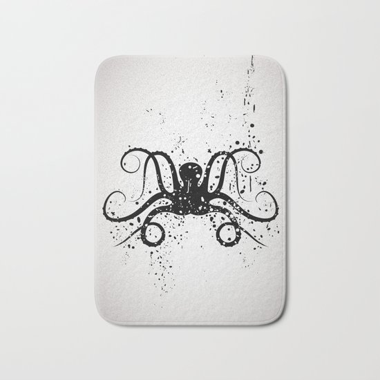 Octous black and white Bath Mat