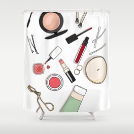 Beauty Routine Shower Curtain