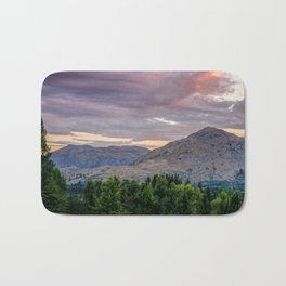 New Zealand Photography - Forest And Mountains Under The Colorful Sky  Bath Mat