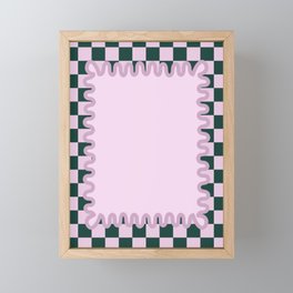 90s Checkerboard - Green Framed Mini Art Print