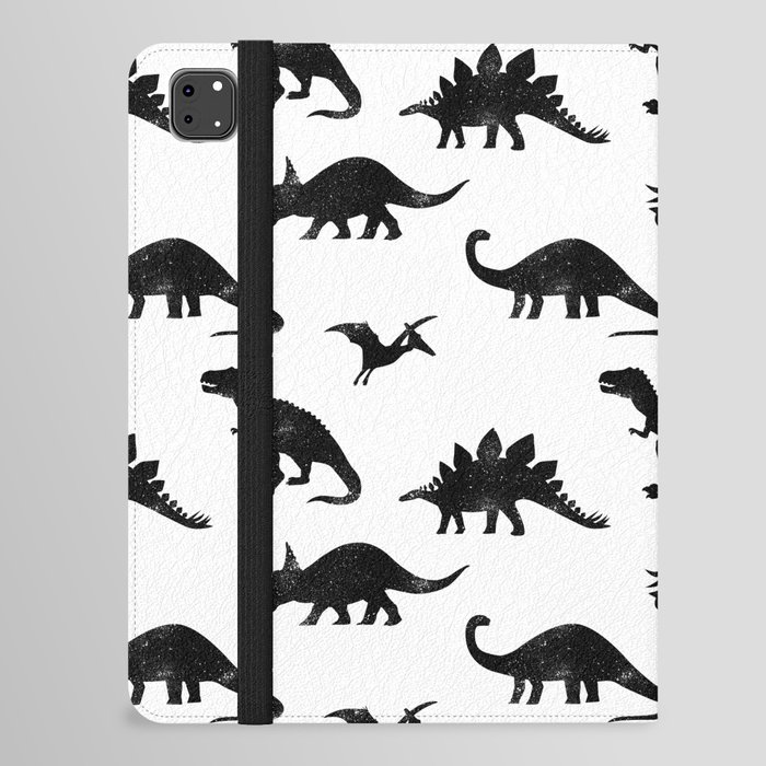 Black + White Dinosaurs iPad Folio Case