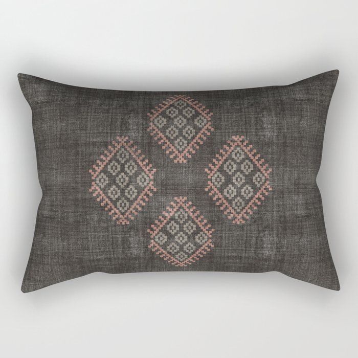 Kilim in Black and Pink Rectangular Pillow