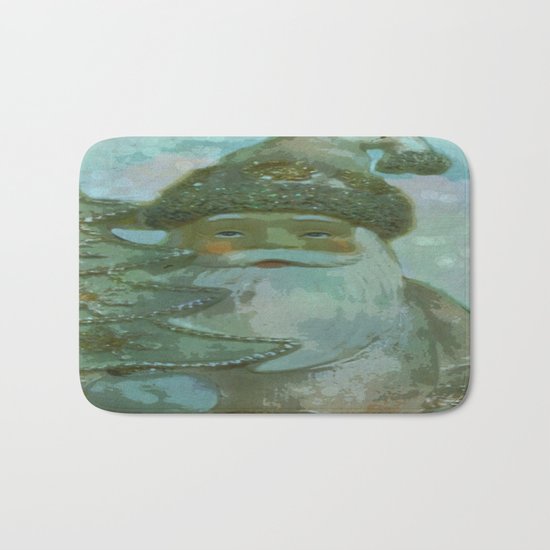 Vintage Santa - Painterly Bath Mat