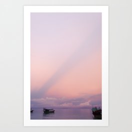 Sunset at the Beach with Purple, Orange en Pink Pastel Colors | Nature, Travel, Fine art Photography Art Print