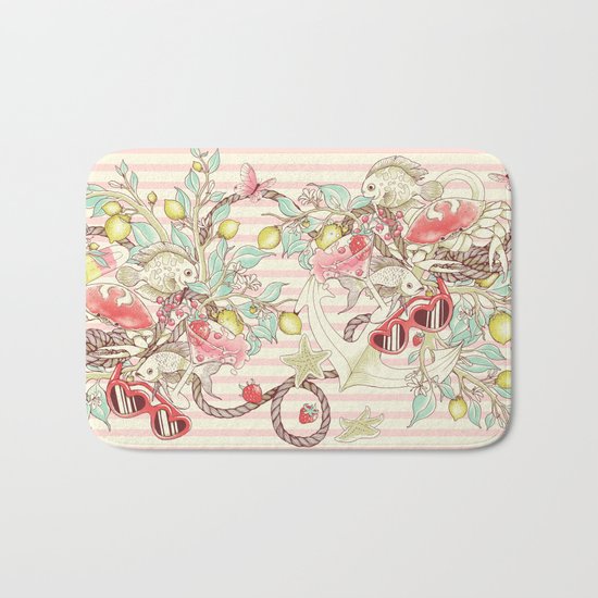 Sea, Sun and Fun - Pt. 2 - pink tones Bath Mat