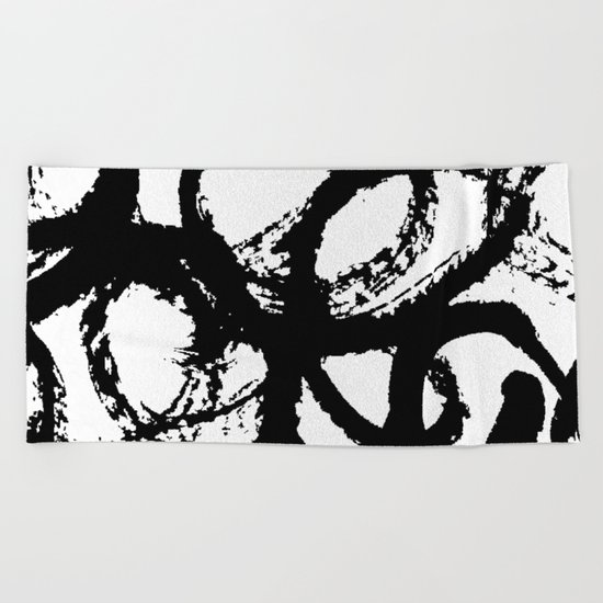Dance Black and White Beach Towel