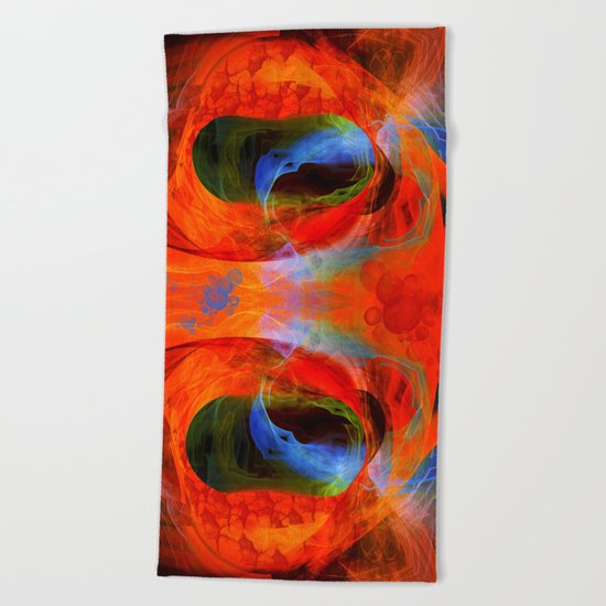 Fire and smoke Beach Towel