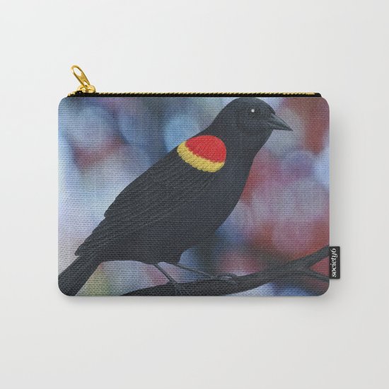 red winged blackbird male bokeh Carry-All Pouch