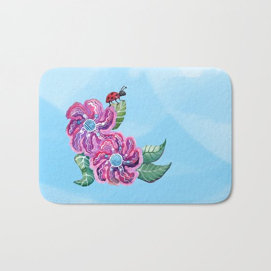 Contemplative Ladybug Bath Mat
