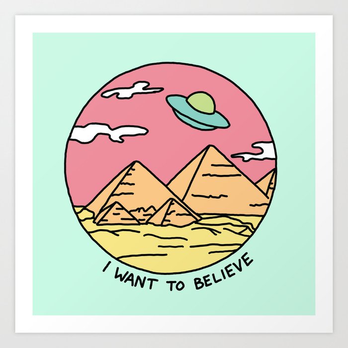 I WANT TO BELIEVE UFO Poster Picture X-Files Ancient Aliens Art Framed Print
