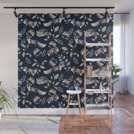 Wild Animal Fox Pattern Wall Mural