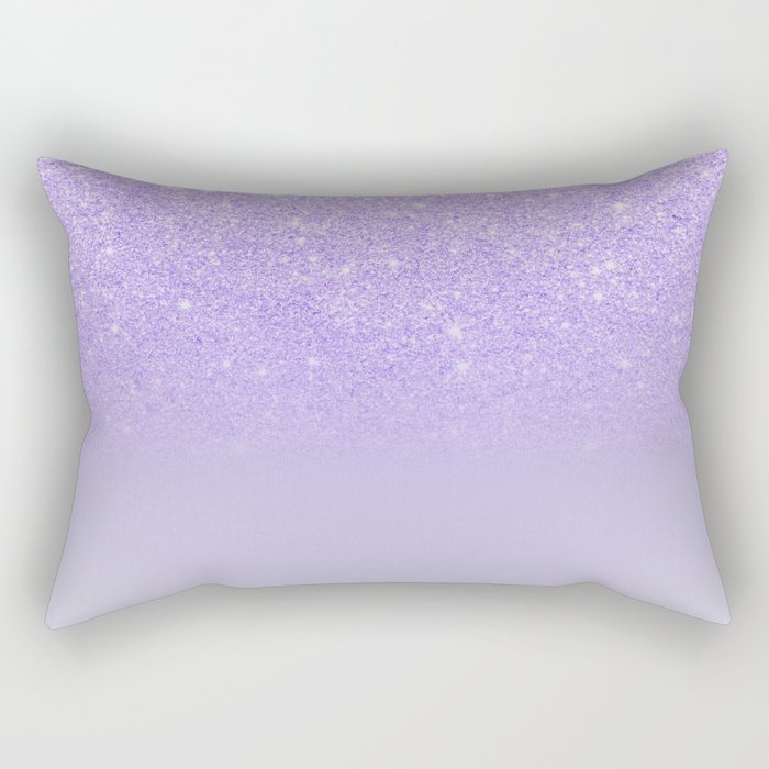 Modern purple sparkles ombre glitter lilac pastel color block Rectangular Pillow