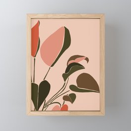 Minimalistic Rubber Tree Houseplant  Framed Mini Art Print