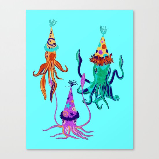 Party Squids Canvas Print