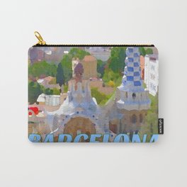 Barcelona, Spain Carry-All Pouch | Mosaic, Painting, Landmark, Ceramic, Building, City, Famous, Vacation, Barcelona, Digital 