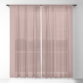 Mid-tone Pink Solid Color Pairs PPG Ferris Wheel PPG1059-5 - All One Single Shade Hue Colour Sheer Curtain