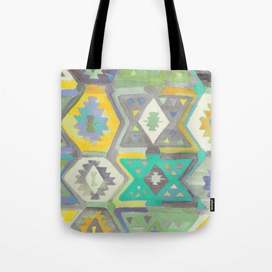 Kilim Me Softly in Turquoise Tote Bag