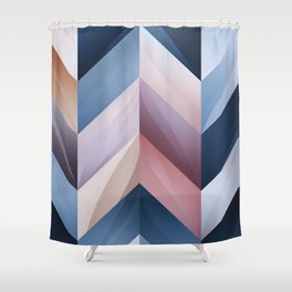 Pastel Harmony Geometric Chevron Shower Curtain