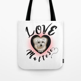 Maltese Dog Puppy Endless Love bw Tote Bag