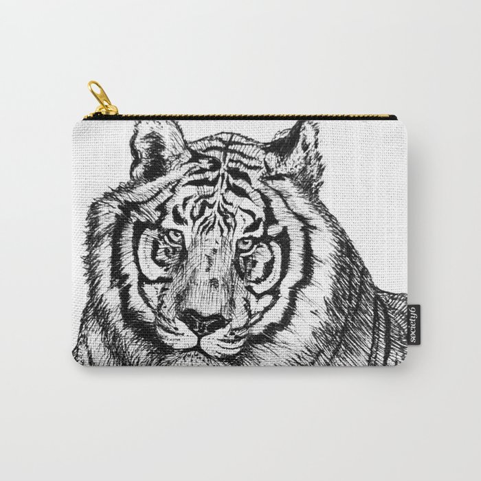 Hand drawn tiger Carry-All Pouch