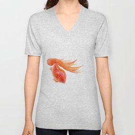 Goldfish , Gold Fish, Yellow Goldfish , watercolor painting by Suisai Genki V Neck T Shirt