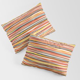 Bright Colorful Lines - Classic Abstract Minimal Retro Summer Style Stripes Pillow Sham