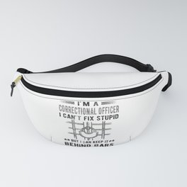Correctional Officer Thin Silver Line Corrections Fanny Pack