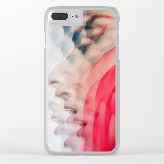 Modern Red Lines Clear iPhone Case