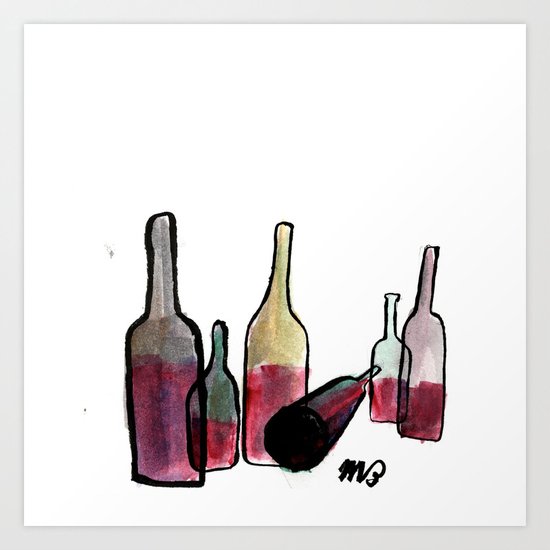Wine Bottles 3 Art Print