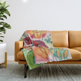 Roses and Daisies Throw Blanket