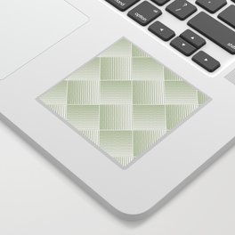 Green and White Square Mosaic Stripe Pattern Pairs Diamond Vogel 2022 Popular Color Balance 0748 Sticker