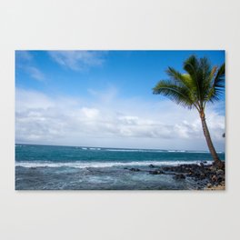 Hawaii Beach and Palm Tree Canvas Print