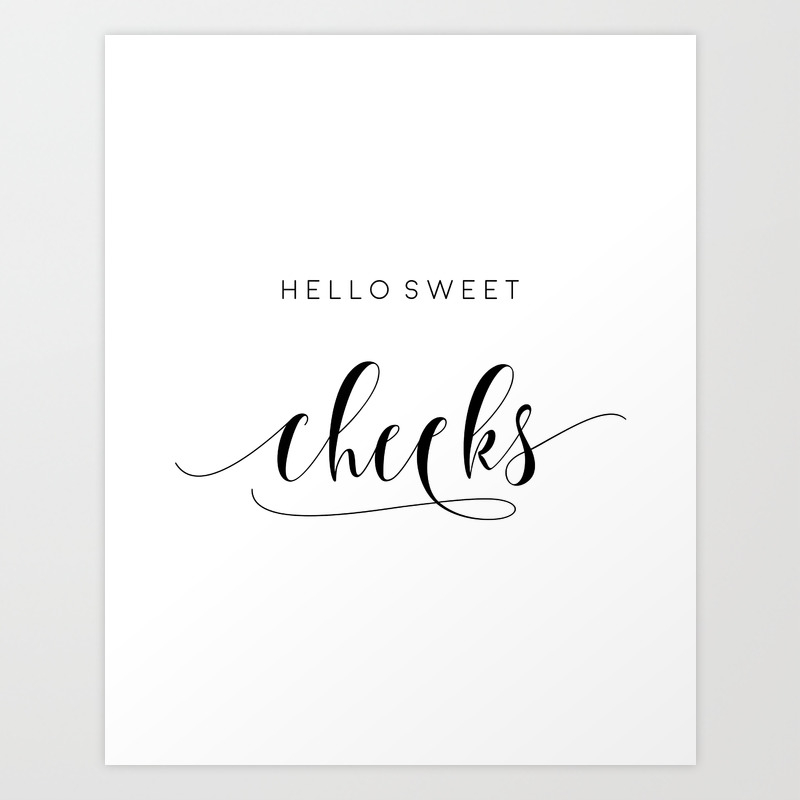 Hello Sweet Cheeks Nursery Wall Decor Nursery Prints Baby Girls
