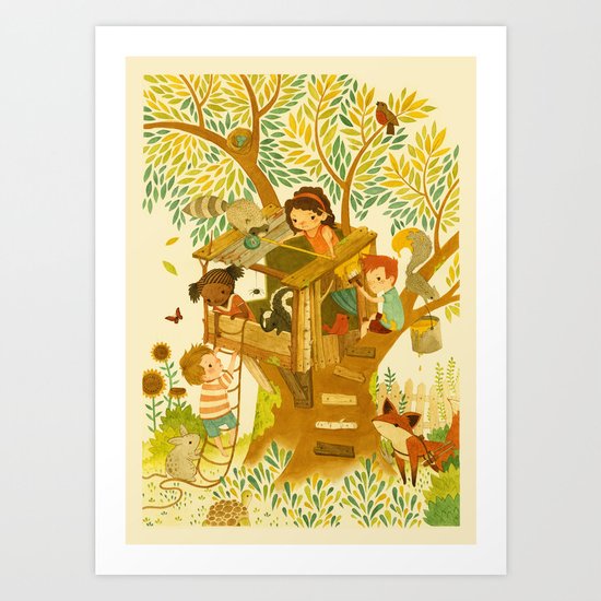 Our House In the Woods Art Print