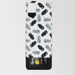 seamless pattern of black and white lions without floor with digital painting Android Card Case