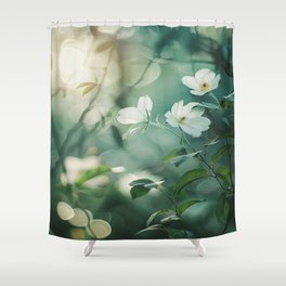 The Language of White Flowers Shower Curtain