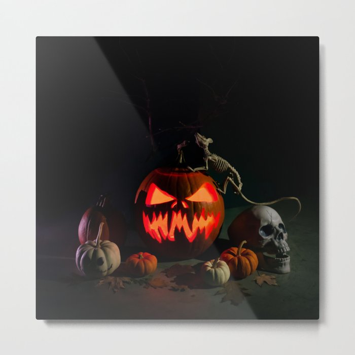Pumpkin with Light for Halloween  Metal Print