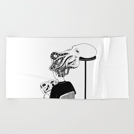 Octopus Salon Beach Towel