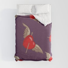 Hearts with wings Duvet Cover