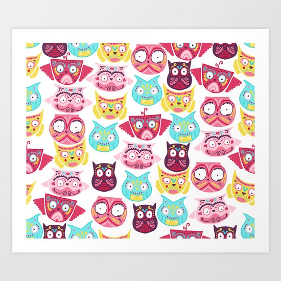 Ornate Owls Art Print