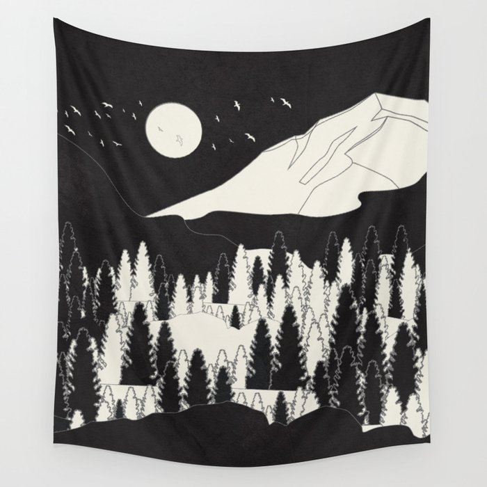 Line Wild Landscape 7 Wall Tapestry