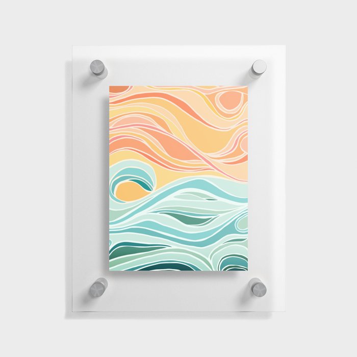 Sea and Sky Abstract Landscape Floating Acrylic Print