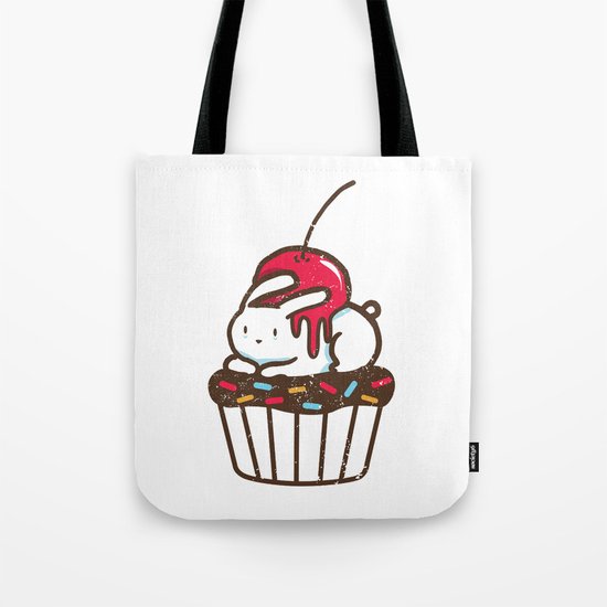 Chubby Bunny on a cupcake Tote Bag