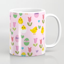 Easter - chick and tulips pattern Coffee Mug