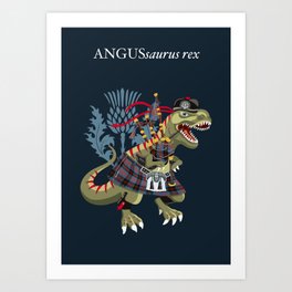 Clanosaurus Rex ANGUSsaurus rex Plaid Angus Scotland Ireland Family Tartan Art Print