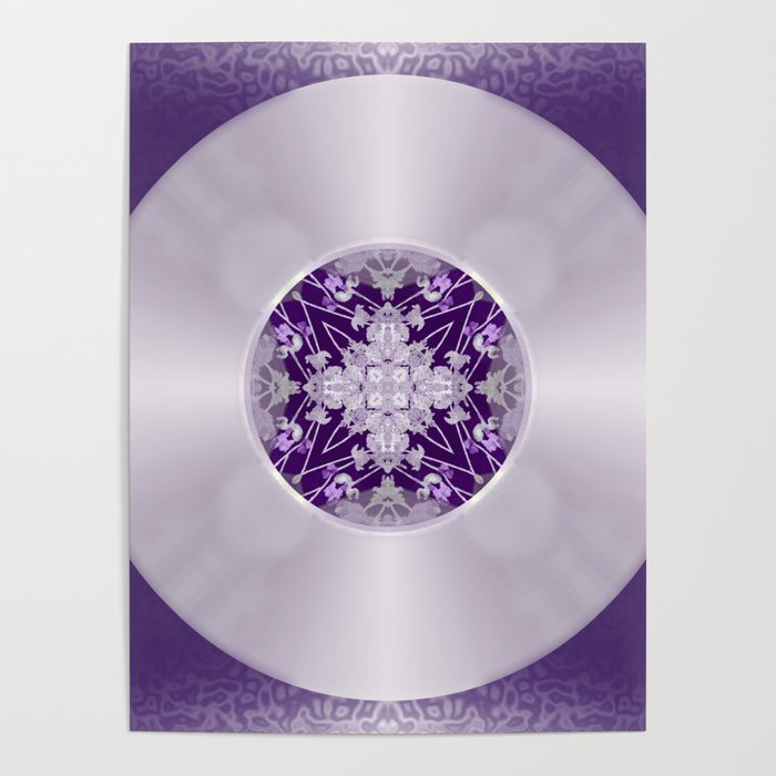 Vinyl Record Illusion in Purple Poster