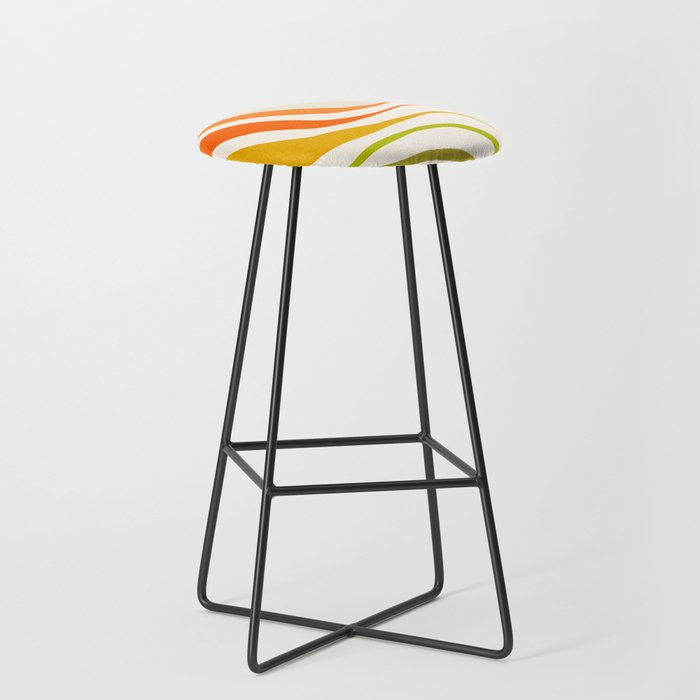 RETRO RAINBOW WAVES 1. EARTHY Bar Stool