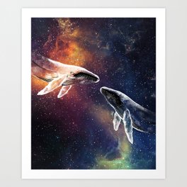 Whales love. Art Print
