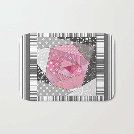 Needlework 1 . Patchwork. Roses. Bath Mat